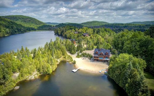 High-end rental chalet estate with private lake in the Laurentides