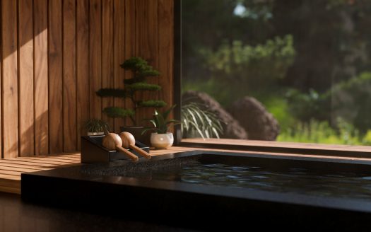 Spa nordique et centre de bien-être avec immeuble commercial